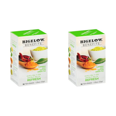 Bigelow Tea Matcha Green, 18 ct (Pack of 2)